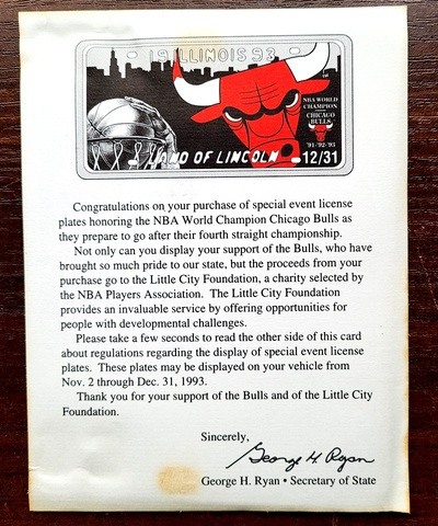 Illinois 1993 - Chicago Bulls - para + certyfikat NBA Illinois 1993 - Chicago Bulls - para + certyfikat NBA