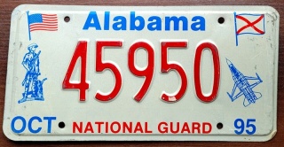 Alabama 1995 - tablica z USA