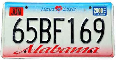 Alabama 2000 - tablica z USA