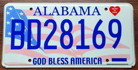 Alabama - tablica z USA