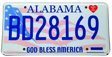 Alabama - tablica z USA