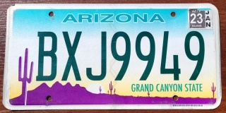 Arizona 2023 - tablica z USA