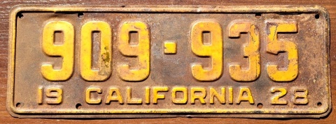 California 1928 - tablica z USA