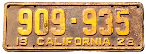 California 1928 - tablica z USA