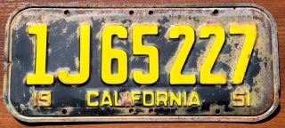 California 1951 - tablica z USA