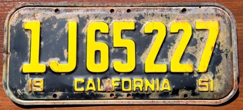 California 1951 - tablica z USA