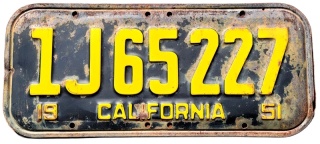 California 1951 - tablica z USA