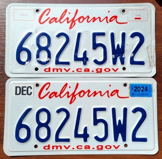 California 2024 para - tablice z USA
