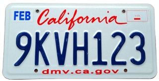 California - tablica z USA