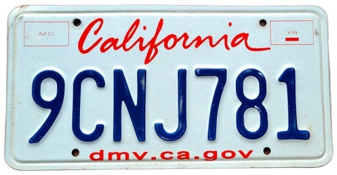 California - tablica z USA