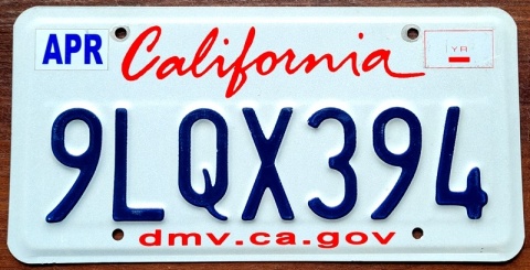 California - tablica z USA
