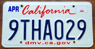 California - tablica z USA