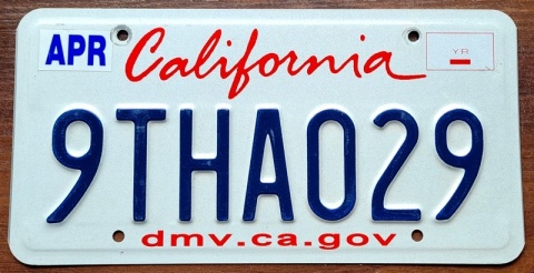 California - tablica z USA