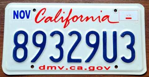 California - tablica z USA