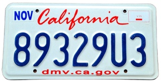 California - tablica z USA