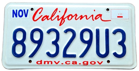 California - tablica z USA