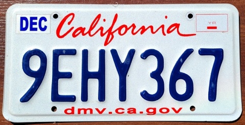 California - tablica z USA