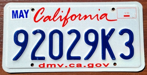 California - tablica z USA