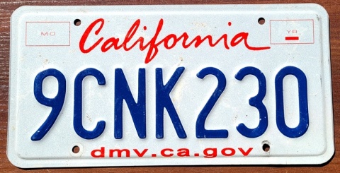 California - tablica z USA
