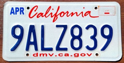 California - tablica z USA