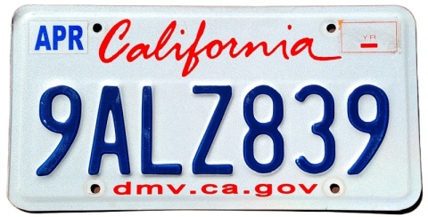 California - tablica z USA