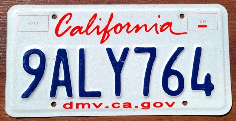 California - tablica z USA