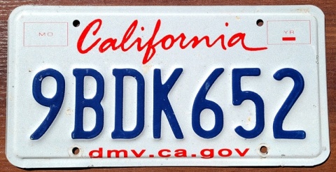 California - tablica z USA