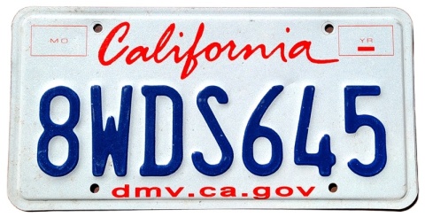California - tablica z USA