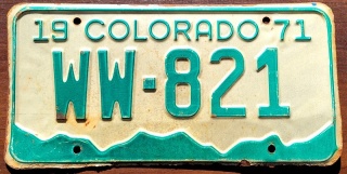 Colorado 1971 - tablica z USA