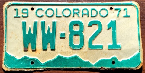 Colorado 1971 - tablica z USA