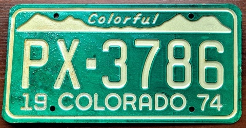 Colorado 1974 - tablica z USA