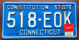 Connecticut 1990 - tablica z USA