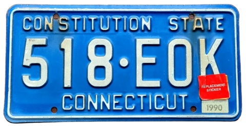 Connecticut 1990 - tablica z USA