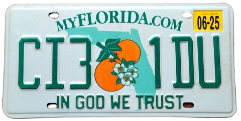 Florida 2025 - tablica z USA