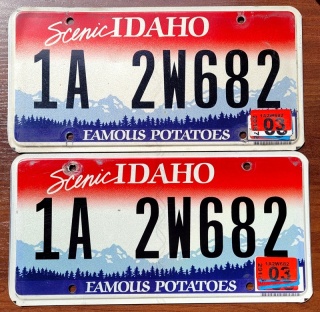 Idaho 2019 para - tablice z USA