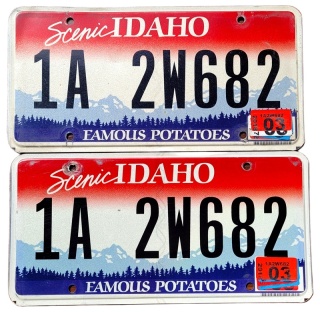 Idaho 2019 para - tablice z USA