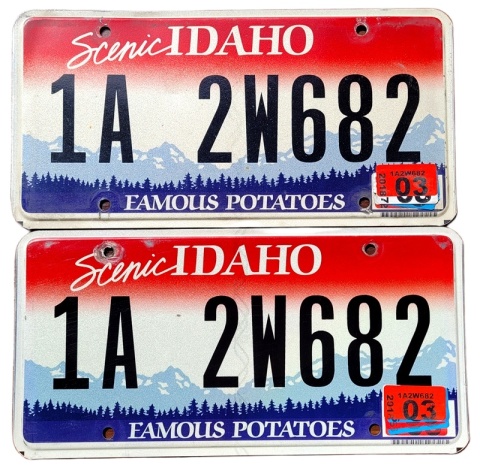 Idaho 2019 para - tablice z USA