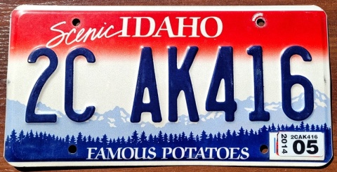 Idaho 2014 - tablica z USA