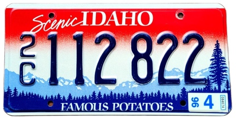 Idaho 1996 - tablica z USA