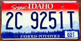 Idaho 2002 - tablica z USA