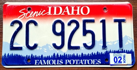Idaho 2002 - tablica z USA