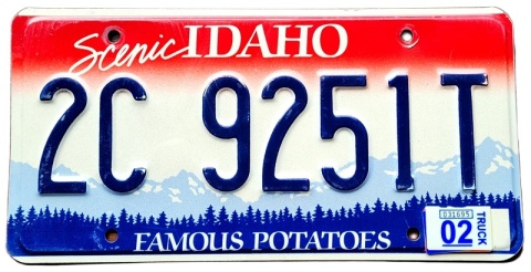 Idaho 2002 - tablica z USA