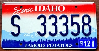 Idaho 2001 - tablica z USA