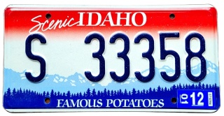 Idaho 2001 - tablica z USA
