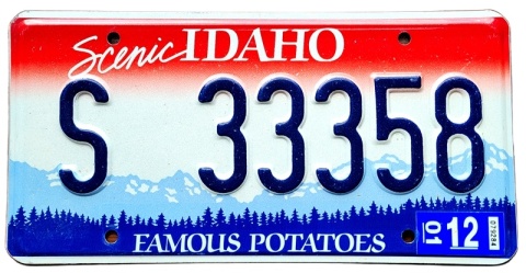 Idaho 2001 - tablica z USA