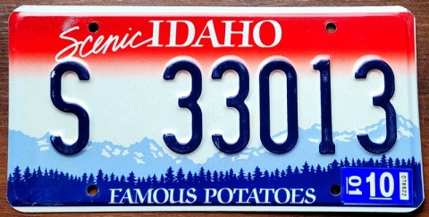 Idaho 2001 - tablica z USA