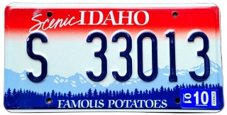 Idaho 2001 - tablica z USA