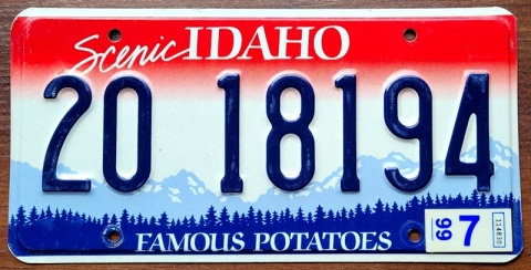Idaho 1999 - tablica z USA