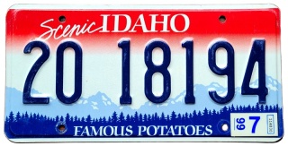 Idaho 1999 - tablica z USA