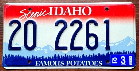 Idaho 2001 - tablica z USA